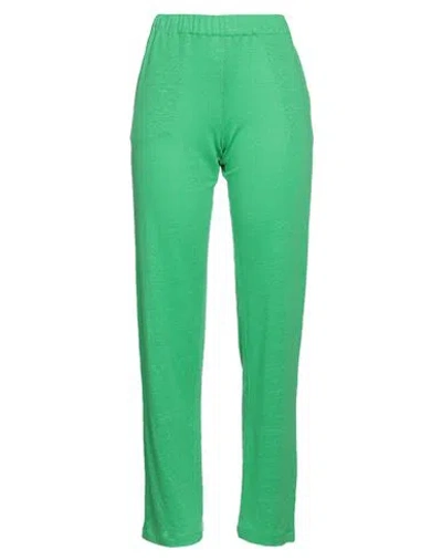 Majestic Filatures Woman Pants Green Size 1 Linen, Elastane
