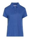 Majestic Filatures Woman Polo Shirt Bright Blue Size 4 Linen, Elastane
