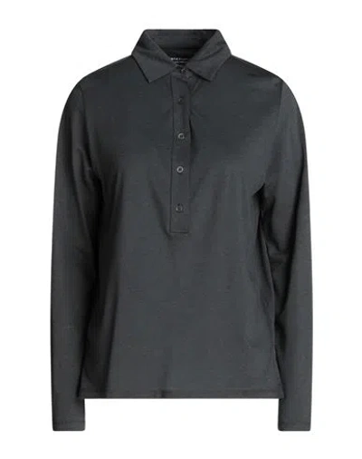 Majestic Filatures Woman Polo Shirt Charcoal Size 1 Lyocell, Cotton In Grey