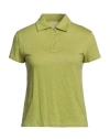 Majestic Filatures Woman Polo Shirt Lime Green Size 1 Linen, Elastane In Green