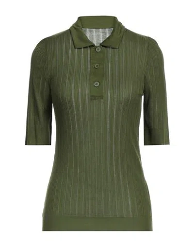 Majestic Filatures Woman Polo Shirt Military Green Size 1 Lyocell