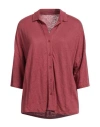 Majestic Filatures Woman Shirt Brick Size 1 Linen, Elastane In Red