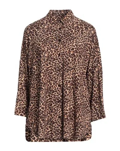 Majestic Filatures Woman Shirt Brown Size 1 Viscose, Linen, Elastane