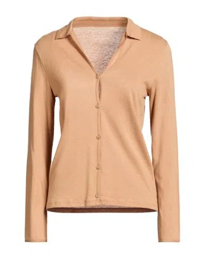 Majestic Filatures Woman Shirt Camel Size 1 Organic Cotton, Cashmere In Brown