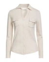 Majestic Filatures Woman Shirt Cream Size 1 Cotton, Cashmere In Neutral