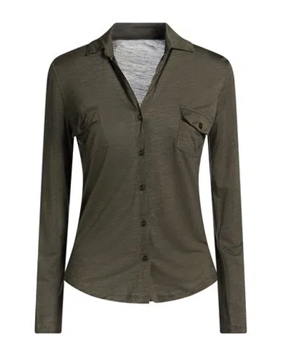 Majestic Filatures Woman Shirt Dark Green Size 1 Lyocell, Virgin Wool