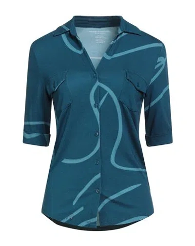Majestic Filatures Woman Shirt Deep Teal Size 1 Viscose, Elastane In Blue