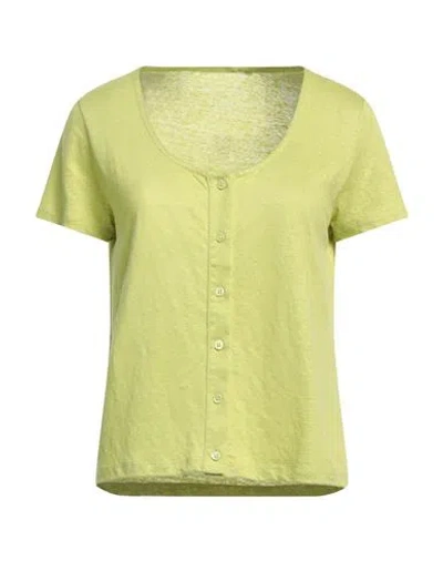 Majestic Filatures Woman T-shirt Lime Green Size 1 Linen, Elastane