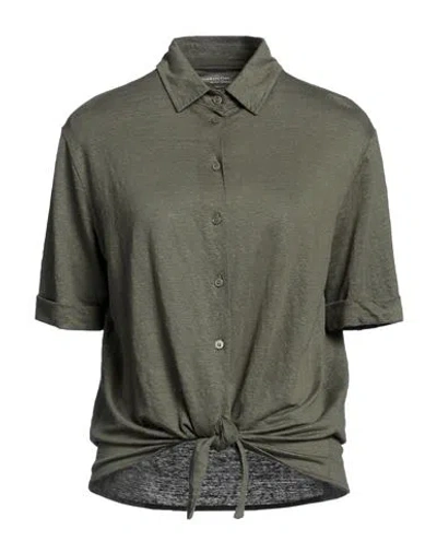 Majestic Filatures Woman Shirt Military Green Size 1 Linen, Elastane