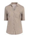 Majestic Filatures Woman Shirt Sand Size 0 Linen, Elastane In Beige