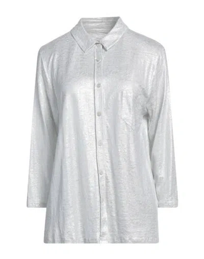 Majestic Filatures Woman Shirt Silver Size 3 Linen, Elastane