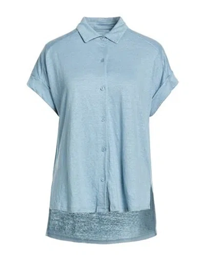 Majestic Filatures Woman Shirt Sky Blue Size 1 Linen, Elastane