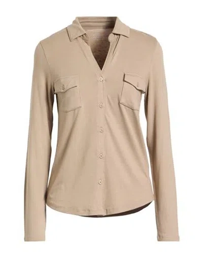 Majestic Filatures Woman Shirt Taupe Size 1 Viscose, Elastane In Brown