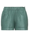 Majestic Filatures Woman Shorts & Bermuda Shorts Green Size 1 Linen, Elastane
