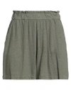 Majestic Filatures Woman Shorts & Bermuda Shorts Military Green Size 1 Linen, Elastane In Green