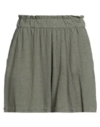 Majestic Filatures Woman Shorts & Bermuda Shorts Military Green Size 1 Linen, Elastane
