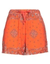 Majestic Filatures Woman Shorts & Bermuda Shorts Orange Size 1 Viscose, Linen, Elastane In Orange