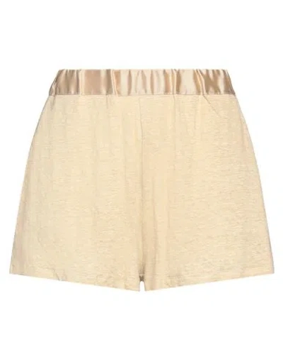 Majestic Filatures Woman Shorts & Bermuda Shorts Sand Size 1 Linen, Elastane In Beige