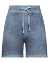 Majestic Filatures Woman Shorts & Bermuda Shorts Slate Blue Size 1 Linen, Elastane In Blue