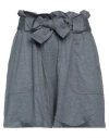 Majestic Filatures Woman Shorts & Bermuda Shorts Slate Blue Size 1 Linen, Elastane