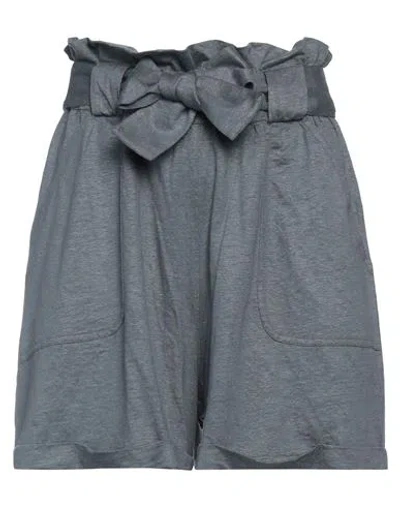 Majestic Filatures Woman Shorts & Bermuda Shorts Slate Blue Size 1 Linen, Elastane