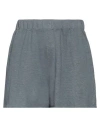 Majestic Filatures Woman Shorts & Bermuda Shorts Slate Blue Size 1 Linen, Elastane In Blue