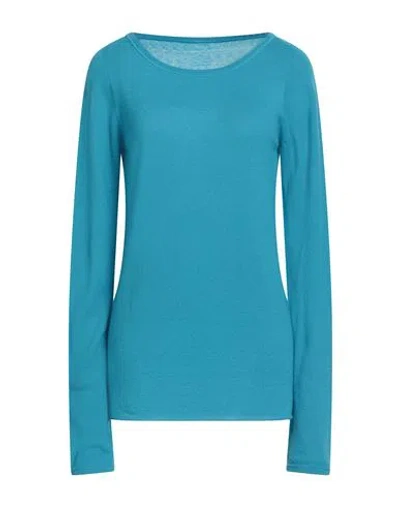 Majestic Filatures Woman Sweater Azure Size 1 Cashmere In Blue