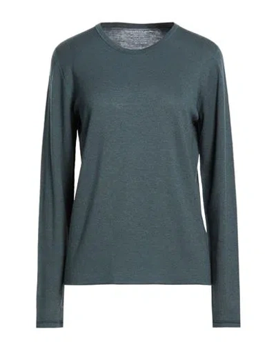 Majestic Filatures Woman Sweater Dark Green Size 3 Cashmere