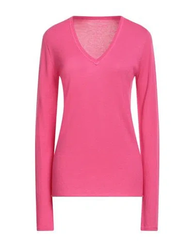 Majestic Filatures Woman Sweater Fuchsia Size 1 Cashmere In Pink