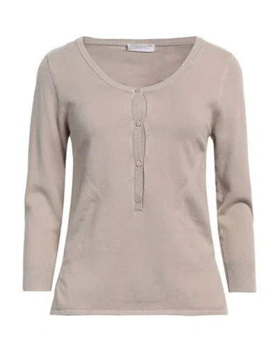 Majestic Filatures Woman Sweater Khaki Size 1 Organic Cotton, Elastane In Beige