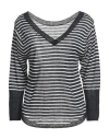 Majestic Filatures Woman Sweater Midnight Blue Size 1 Linen