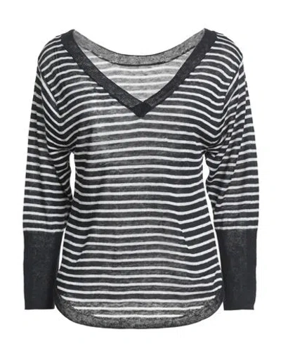 Majestic Filatures Woman Sweater Midnight Blue Size 1 Linen