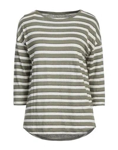 Majestic Filatures Woman Sweater Military Green Size 1 Linen, Elastane, Cotton In Gray