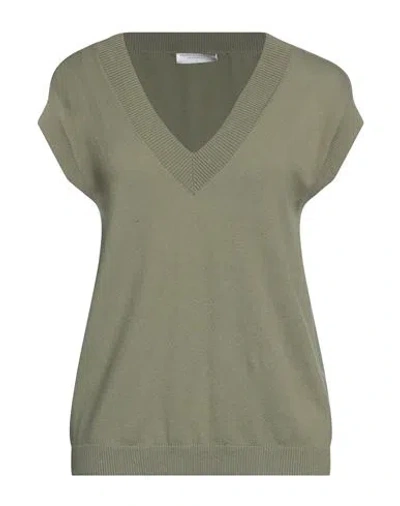 Majestic Filatures Woman Sweater Military Green Size 1 Organic Cotton, Elastane