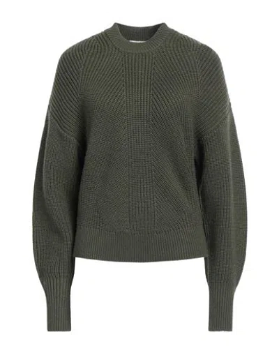 Majestic Filatures Woman Sweater Military Green Size 2 Merino Wool