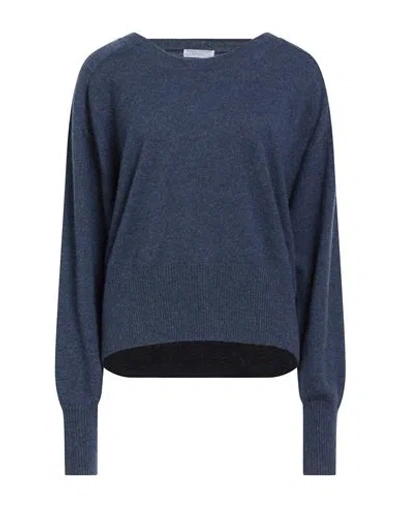 Majestic Filatures Woman Sweater Navy Size 4 Cashmere In Blue