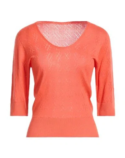 Majestic Filatures Woman Sweater Orange Size 1 Cashmere In Red