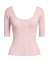 Majestic Filatures Woman Sweater Pink Size 1 Organic Cotton, Viscose, Elastane, Metallic Fiber In Pink