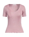 MAJESTIC MAJESTIC FILATURES WOMAN SWEATER PINK SIZE 1 VISCOSE, TEXTILE FIBERS