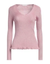 MAJESTIC MAJESTIC FILATURES WOMAN SWEATER PINK SIZE 1 VISCOSE, TEXTILE FIBERS