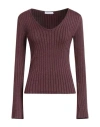 Majestic Filatures Woman Sweater Plum Size 1 Organic Cotton, Viscose, Elastane, Metallic Fiber In Red