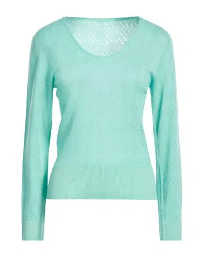 Majestic Filatures Woman Sweater Turquoise Size 1 Cashmere In Animal Print