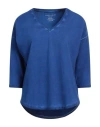 Majestic Filatures Woman Sweatshirt Blue Size 3 Cotton, Viscose, Elastane