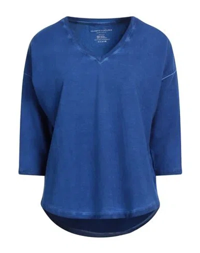 Majestic Filatures Woman Sweatshirt Blue Size 3 Cotton, Viscose, Elastane