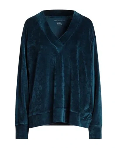 Majestic Filatures Woman Sweatshirt Deep Jade Size 3 Cotton, Modal, Elastane In Blue