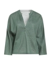Majestic Filatures Woman Sweatshirt Green Size 1 Linen In Green