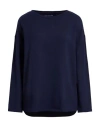 Majestic Filatures Woman Sweatshirt Navy Size 4 Viscose, Elastane In Blue