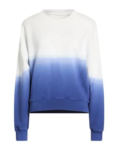 Majestic Filatures Woman Sweatshirt White Size 1 Organic Cotton In Blue