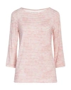Majestic Filatures Woman T-shirt Antique Rose Size 3 Viscose, Linen, Elastane In Pink