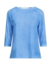 Majestic Filatures Woman T-shirt Azure Size 1 Cotton, Elastane In Blue